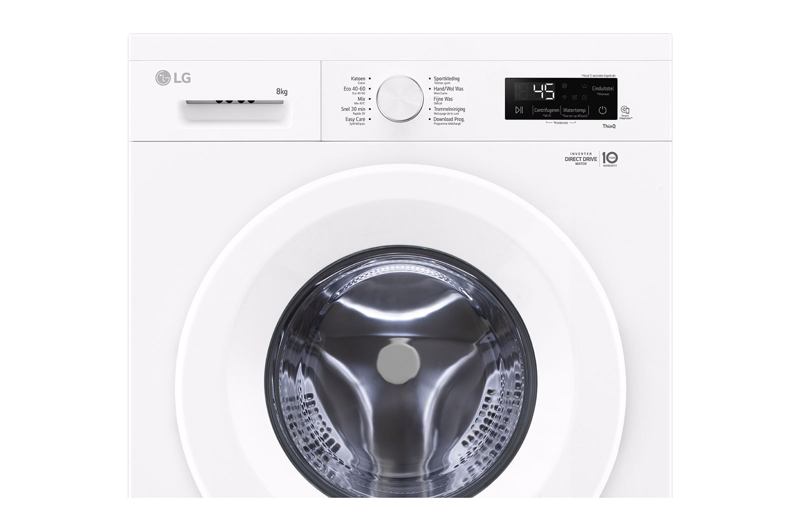 LG 8 kg Vaskemaskin(Essence White) - Steam, Energiklasse A, 6 Motion DD, Smart Diagnosis™ med Wi-Fi, F4X1008NWH