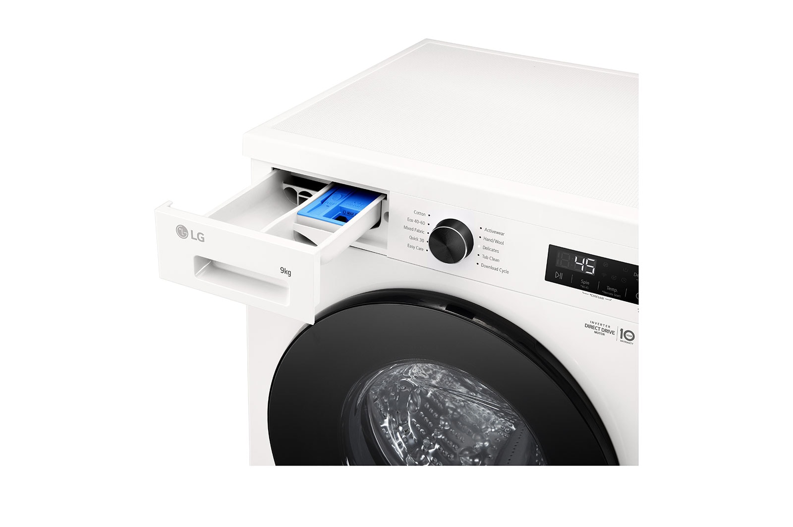 LG 9 kg Vaskemaskin(Hvid)- Steam, Energiklasse A, 6 Motion DD, Smart Diagnosis™ med Wi-Fi, F4X1009NWB