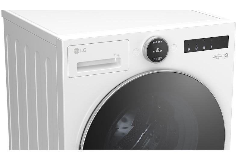 LG 11 kg Vaskemaskin(Essencwe White) - Energiklasse A, LCD-panel, Auto Dose, TurboWash360™, AI DD™, Smart Diagnosis™ med Wi-Fi, F4X7511TWS