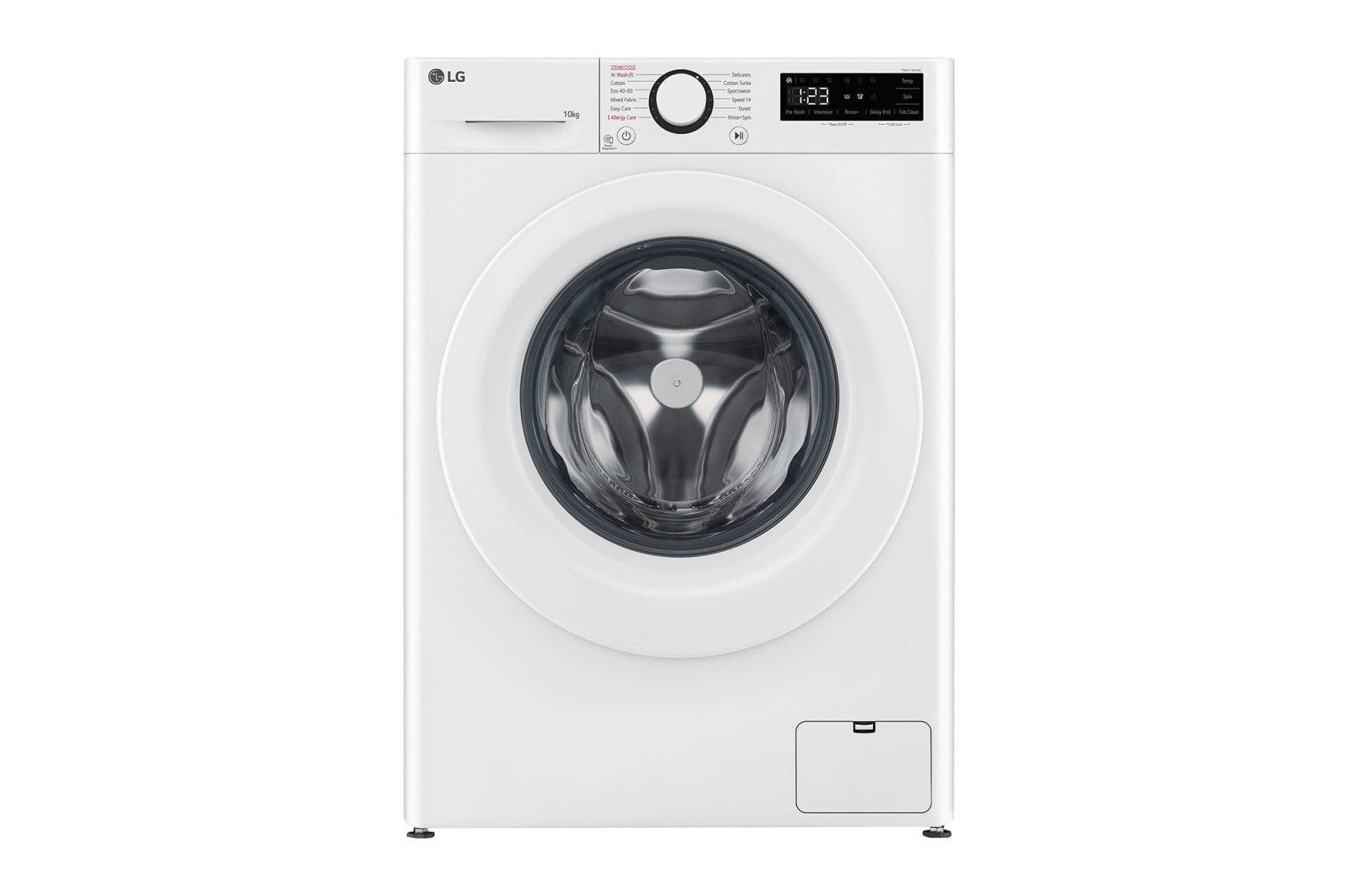 Visning forfra af 10 kg Vaskemaskin(Hvid) - Steam, Energiklasse A, AI DD™, Smart Diagnosis™, F4Y5RYP3W