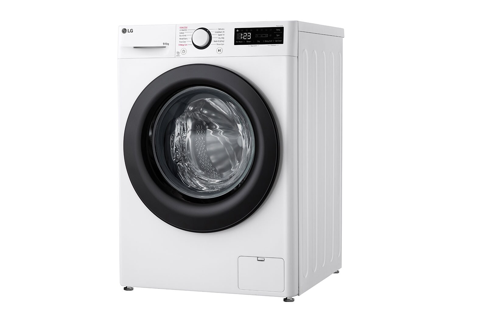 LG 9 kg / 6 kg Kombineret vaskemaskine/tørretumblerl(Hvid) - Steam, Energiklasse A/D, TurboWash™ 360, AI DD™, Smart Diagnosis™, F4Y5VRP6WY