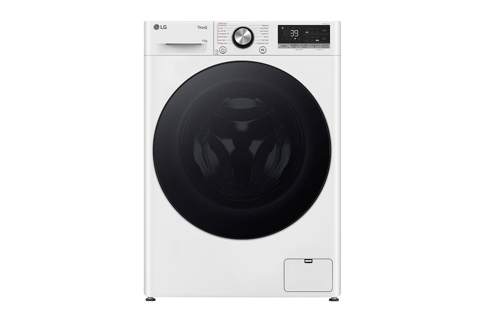 Visning forfra af 11kg Vaskemaskin(Hvid) - Steam, Energiklasse A, TurboWash360™, AI DD™, Smart Diagnosis™ med Wi-Fi F6Y7EYPYW