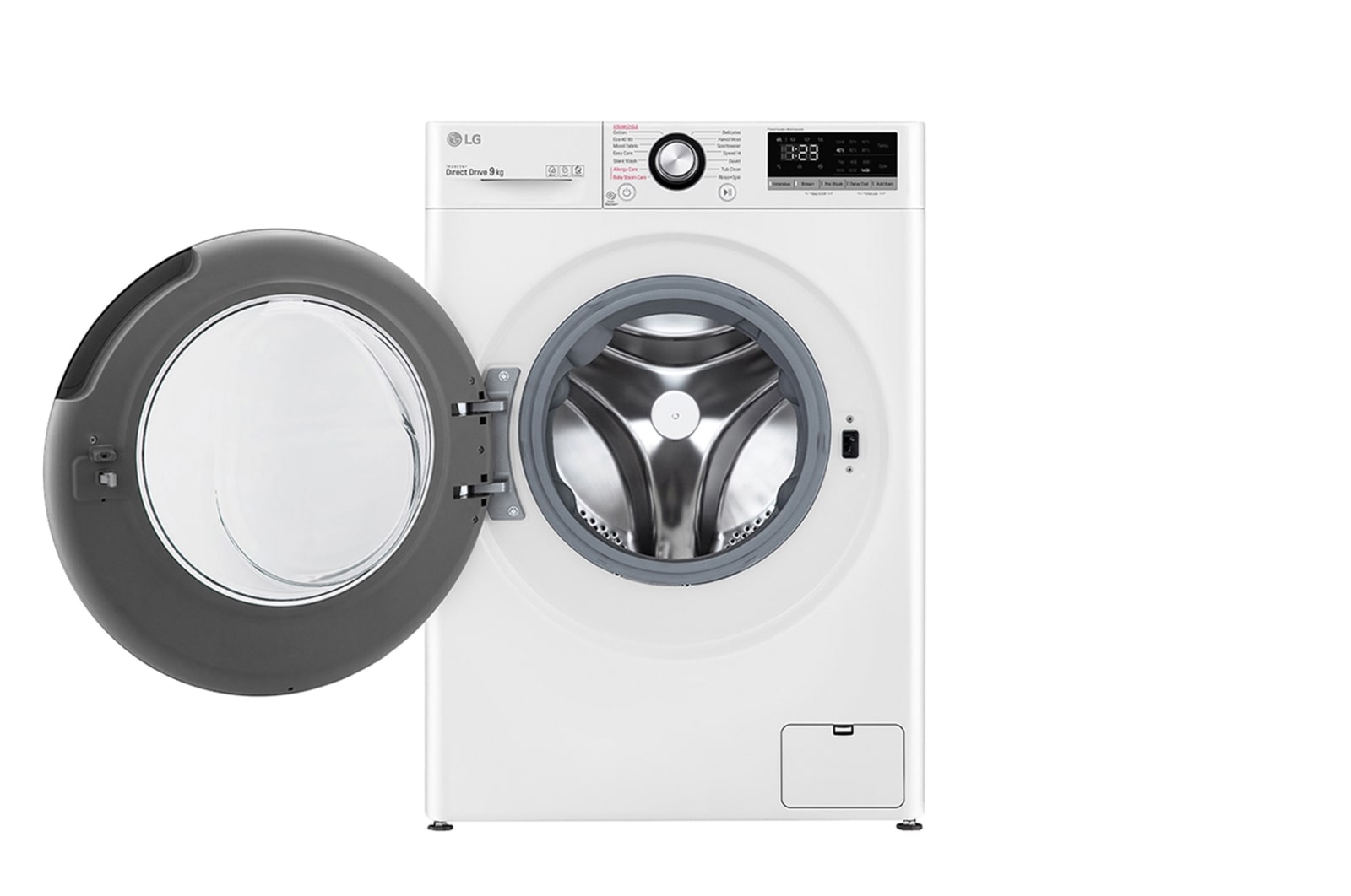 9 kg Vaskemaskine(Hvid) - Steam, Energiklasse B, AI DD™, Smart Diagnosis™