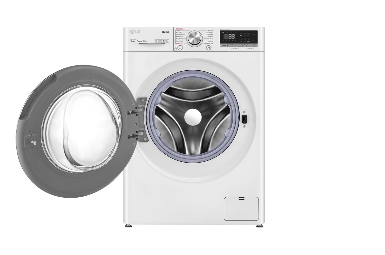 9 kg Vaskemaskin(Hvid) - Steam, Energiklasse A, TurboWash360™, AI DD™, Smart Diagnosis™ med Wi-Fi