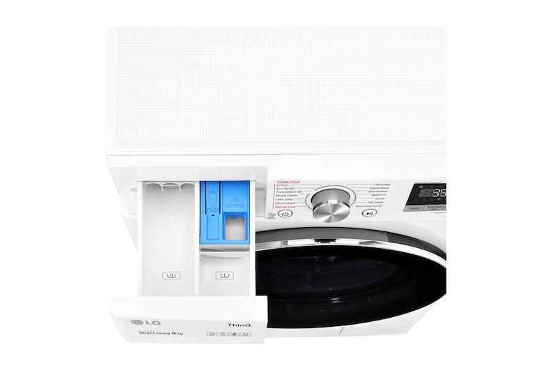 9 kg Vaskemaskin(Hvid) - Steam, Energiklasse A, TurboWash360™, AI DD™, Smart Diagnosis™ med Wi-Fi
