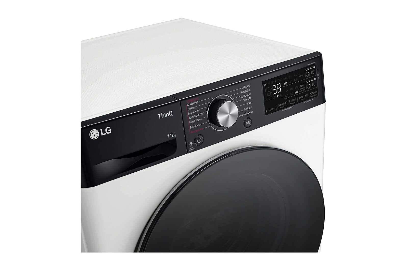LG 11 kg Vaskemaskin(Hvid) - Auto Dose, Steam, Energiklasse A, TurboWash360™, AI DD™, Smart Diagnosis™ med Wi-Fi, FV94ENS2BA