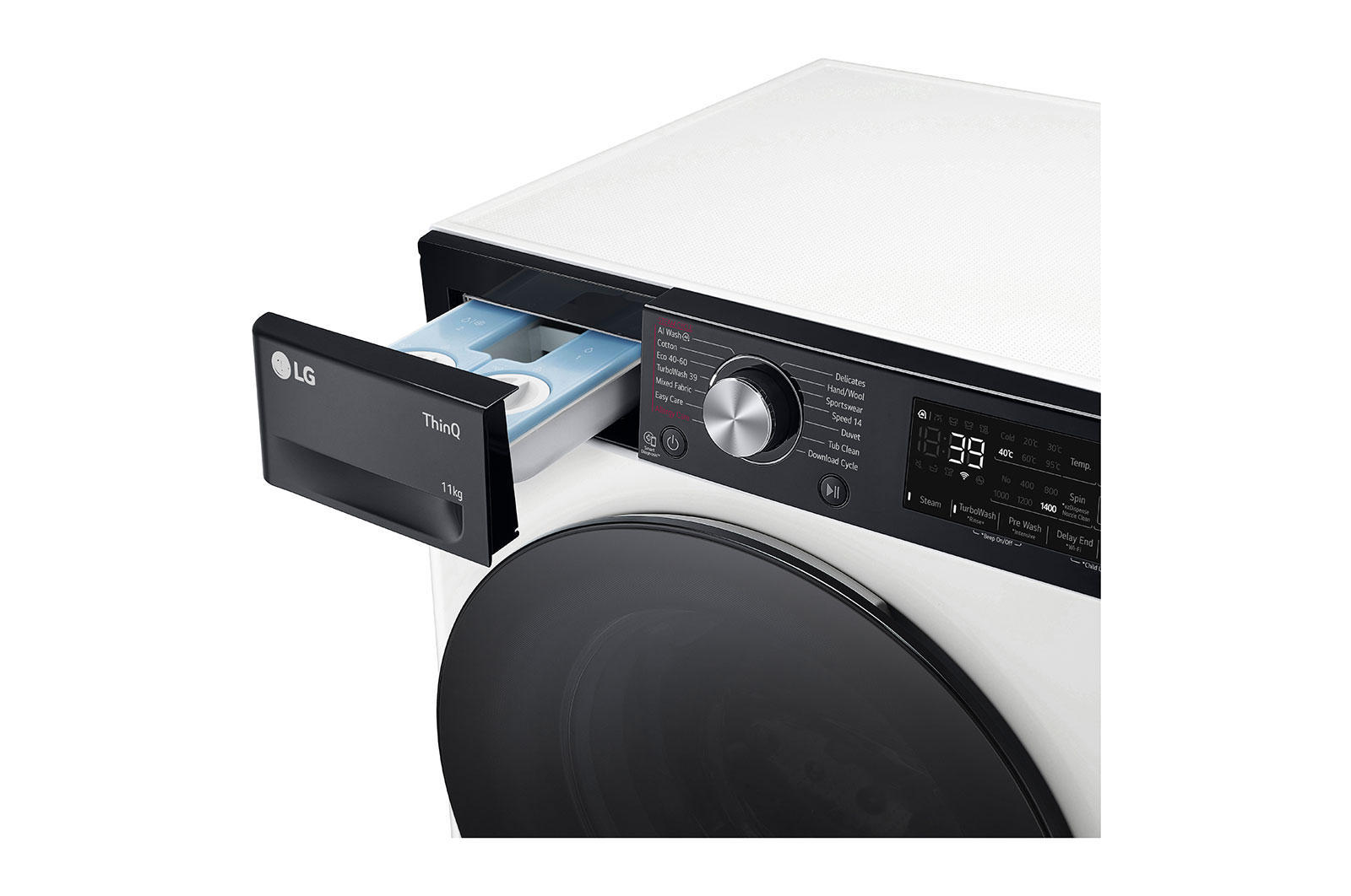 LG 11 kg Vaskemaskin(Hvid) - Auto Dose, Steam, Energiklasse A, TurboWash360™, AI DD™, Smart Diagnosis™ med Wi-Fi, FV94ENS2BA