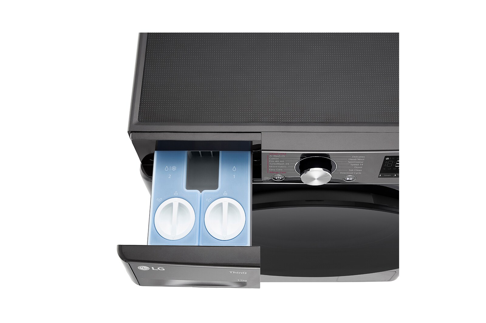 LG 11 kg Vaskemaskin(Sort) - Auto Dose, Steam, Energiklasse A, TurboWash360™, AI DD™, Smart Diagnosis™ med Wi-Fi, FV94ENS2QA