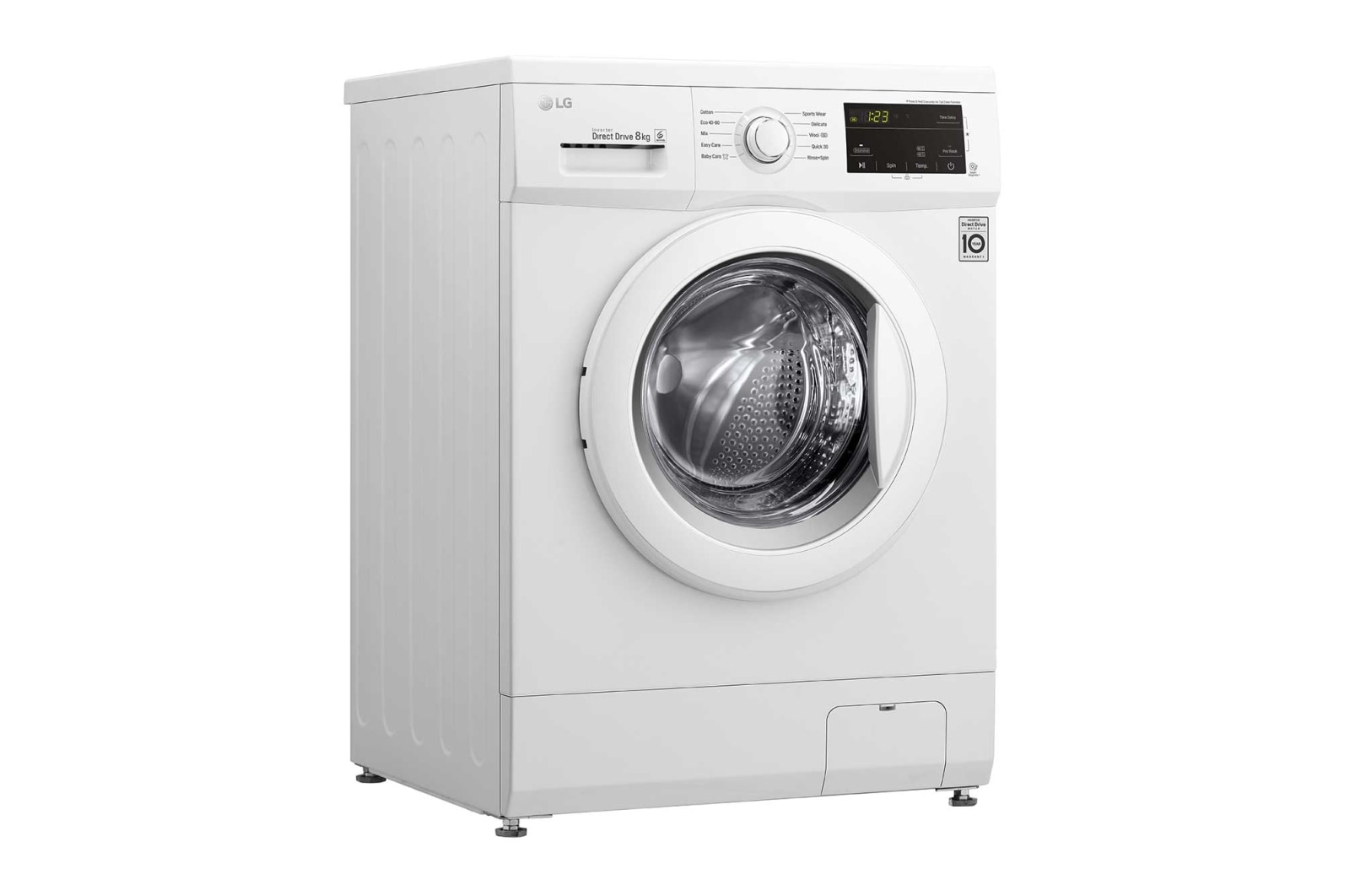 8 kg Vaskemaskine(Hvid) - Energiklasse D, 6 Motion Direct Drive, Smart Diagnosis™