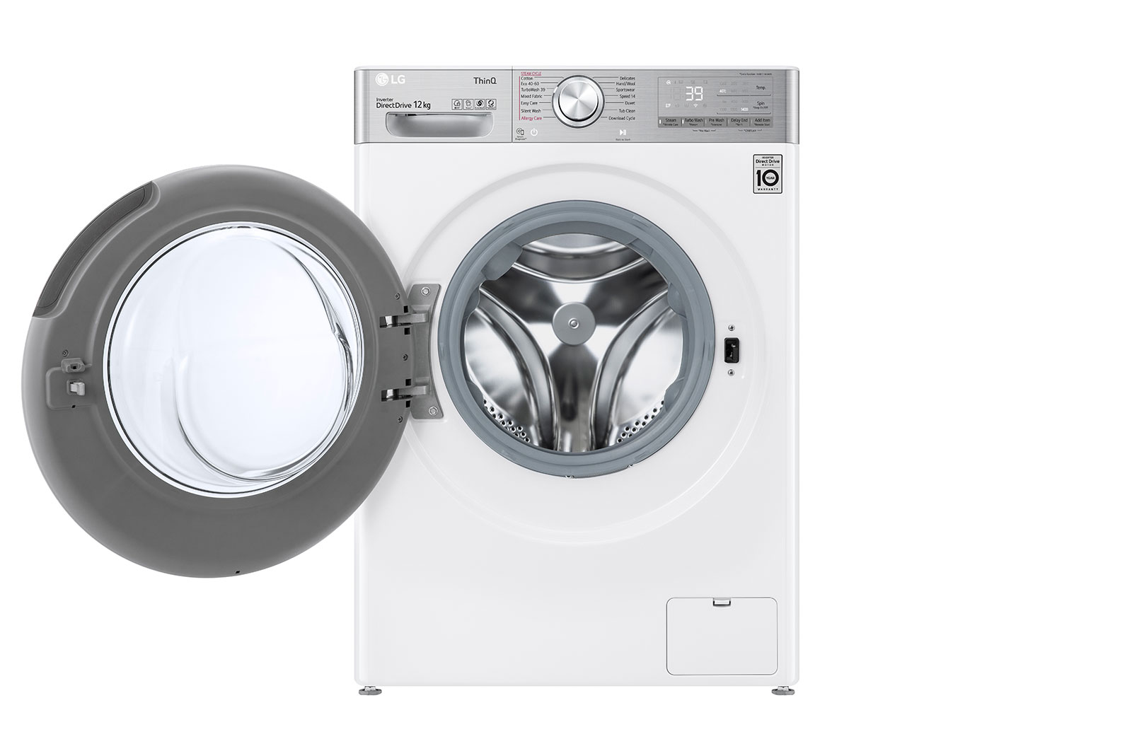 LG 12 kg Vaskemaskin(Hvid) - Steam+, Energiklasse A, TurboWash360™, AI DD™, Smart Diagnosis™ med Wi-Fi, P4AVBS2WE