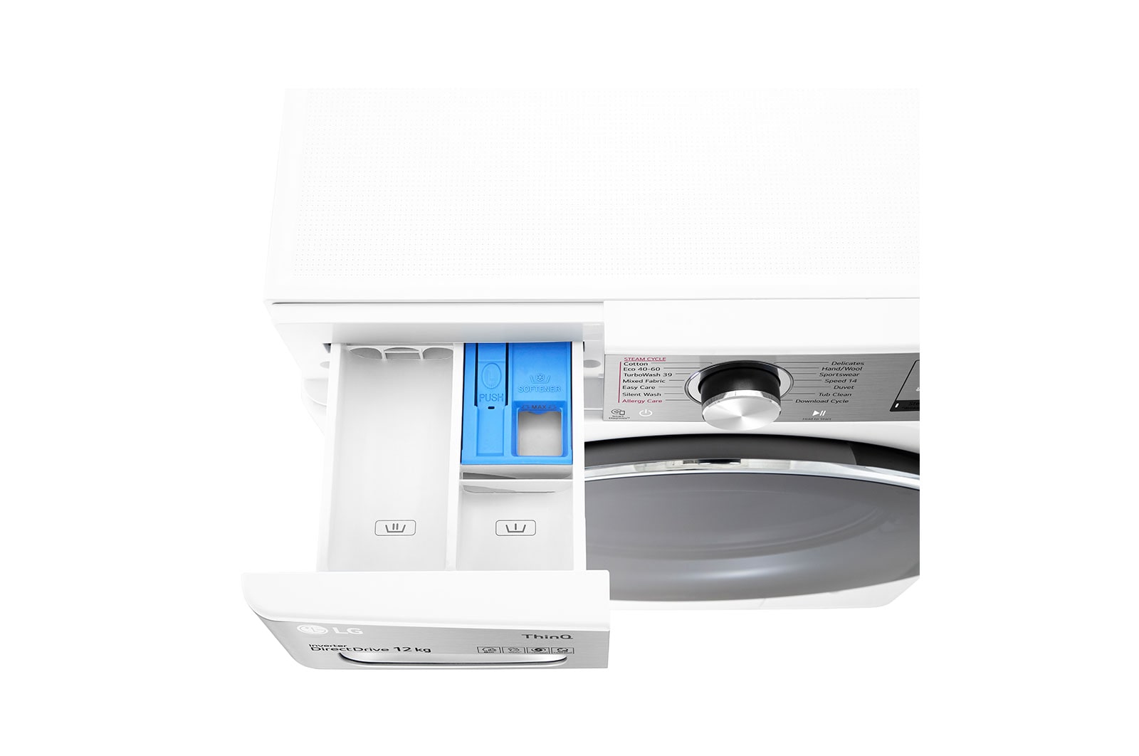 LG 12 kg Vaskemaskin(Hvid) - Steam+, Energiklasse A, TurboWash360™, AI DD™, Smart Diagnosis™ med Wi-Fi, P4AVBS2WE