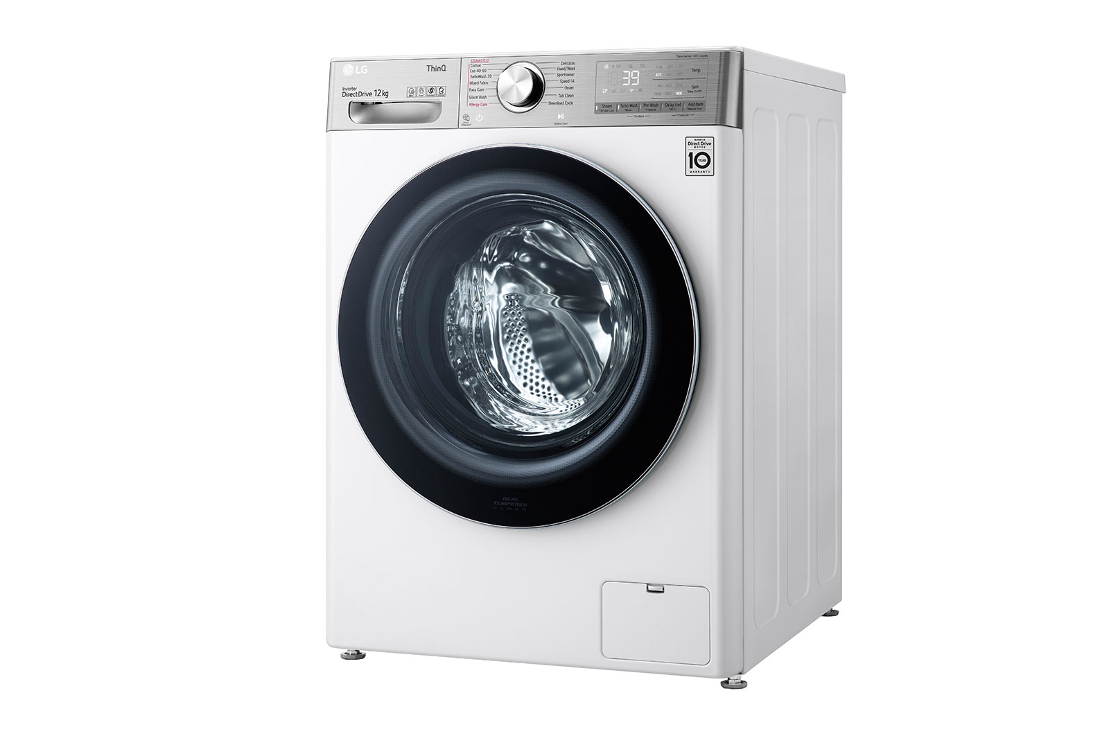 LG 12 kg Vaskemaskin(Hvid) - Steam+, Energiklasse A, TurboWash360™, AI DD™, Smart Diagnosis™ med Wi-Fi, P4AVBS2WE