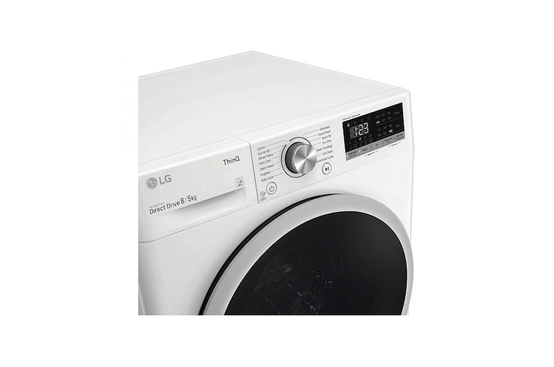 LG 7 kg / 5 kg Kombineret vaskemaskine/tørretumbler(Hvid) - Energiklasse E, AI DD™, Smart Diagnosis™ med Wi-Fi, W2DV507N0WS