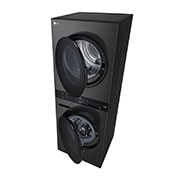 LG 12 kg / 10 kg WashTower(Sort) - Energiklasse A/A+++, Steam, TurboWash™360, AI DD™, Dual Inverter Heatpump™, WT1210BBF