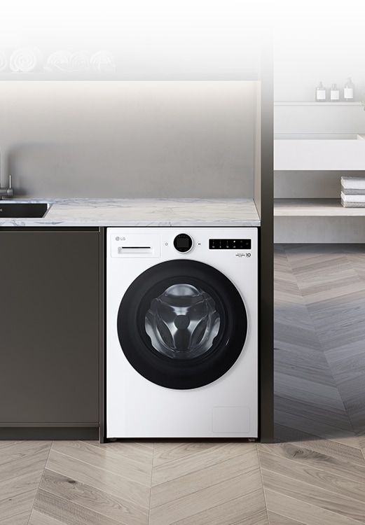 Der er en vaskemaskine i rummet.