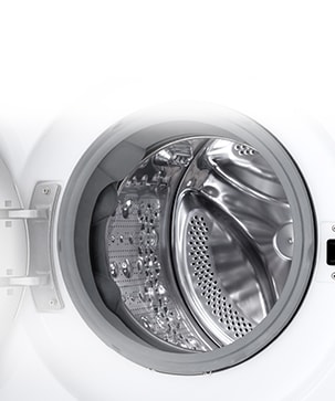 Det har en detaljeret visning af vaskemaskinens tromle.