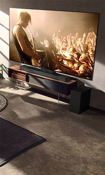 Et billede af en LG Soundbar med OLED C-serien