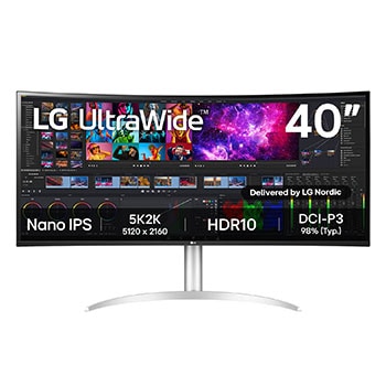 LG 39,7" Curved UltraWide™ 5K2K Nano IPS-skærm, 40WP95CP-W