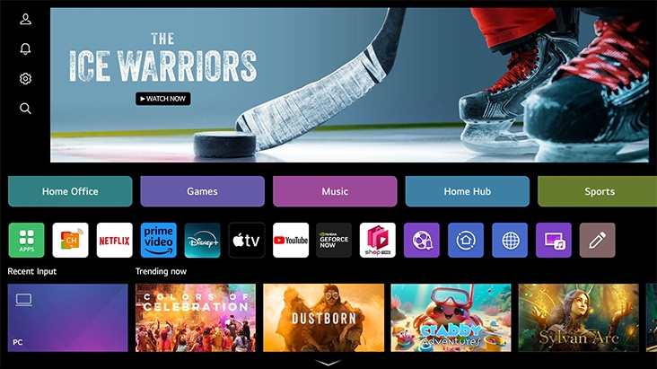Denne animation viser LG Switch-appen i brug. Denne animation viser LG Switch-appen i brug.