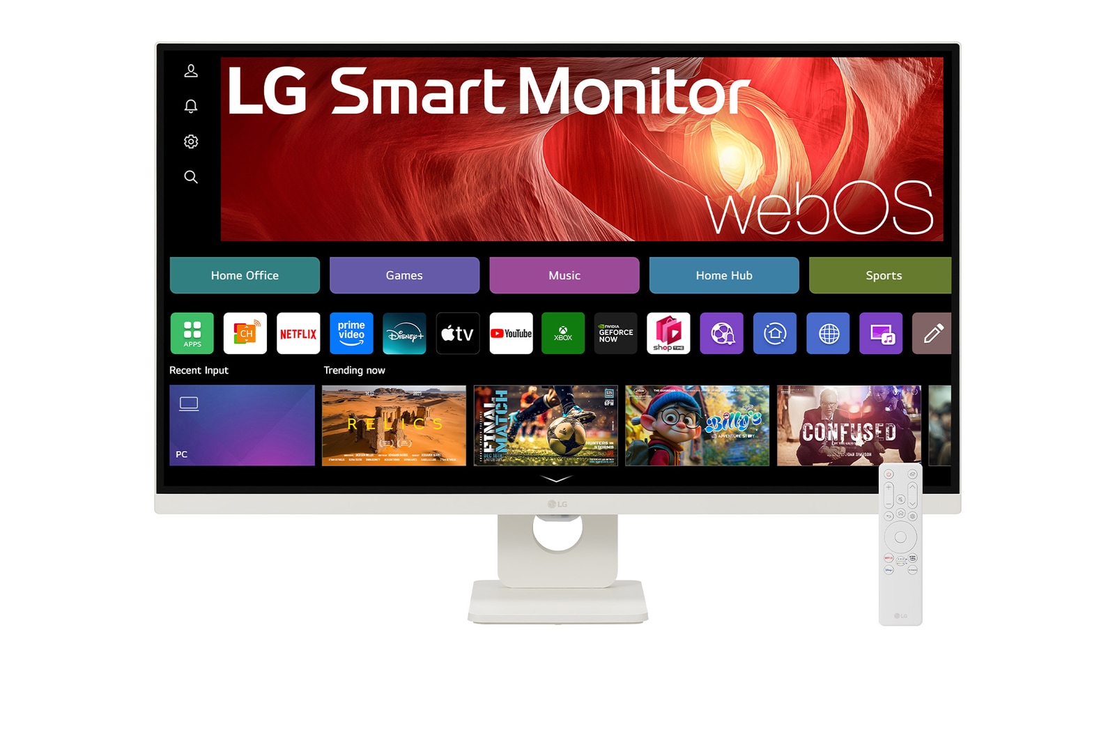 Visning forfra af LG 31,5" 4K UHD smart-skærm med webOS 32U721SA-W