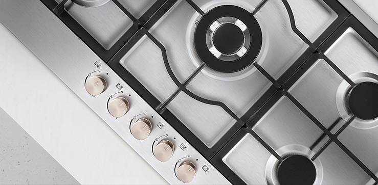 Top view image of the gas hob.