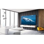 LG سلسلة تلفزيون LG UHD 4K‏ 75 بوصة UP77، بتصميم شاشة السينما الرائع بدقة 4K والمزود بتقنية Active HDR ونظام تشغيل WebOS بالإضافة إلى تقنية Smart AI ThinQ , 75UP7750PVB