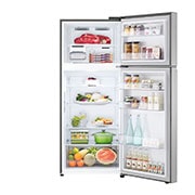 LG ثلاجة سعة 375 لتر فريزر علوي، تشخيص ذكي، فضي, GN-B522PLGB