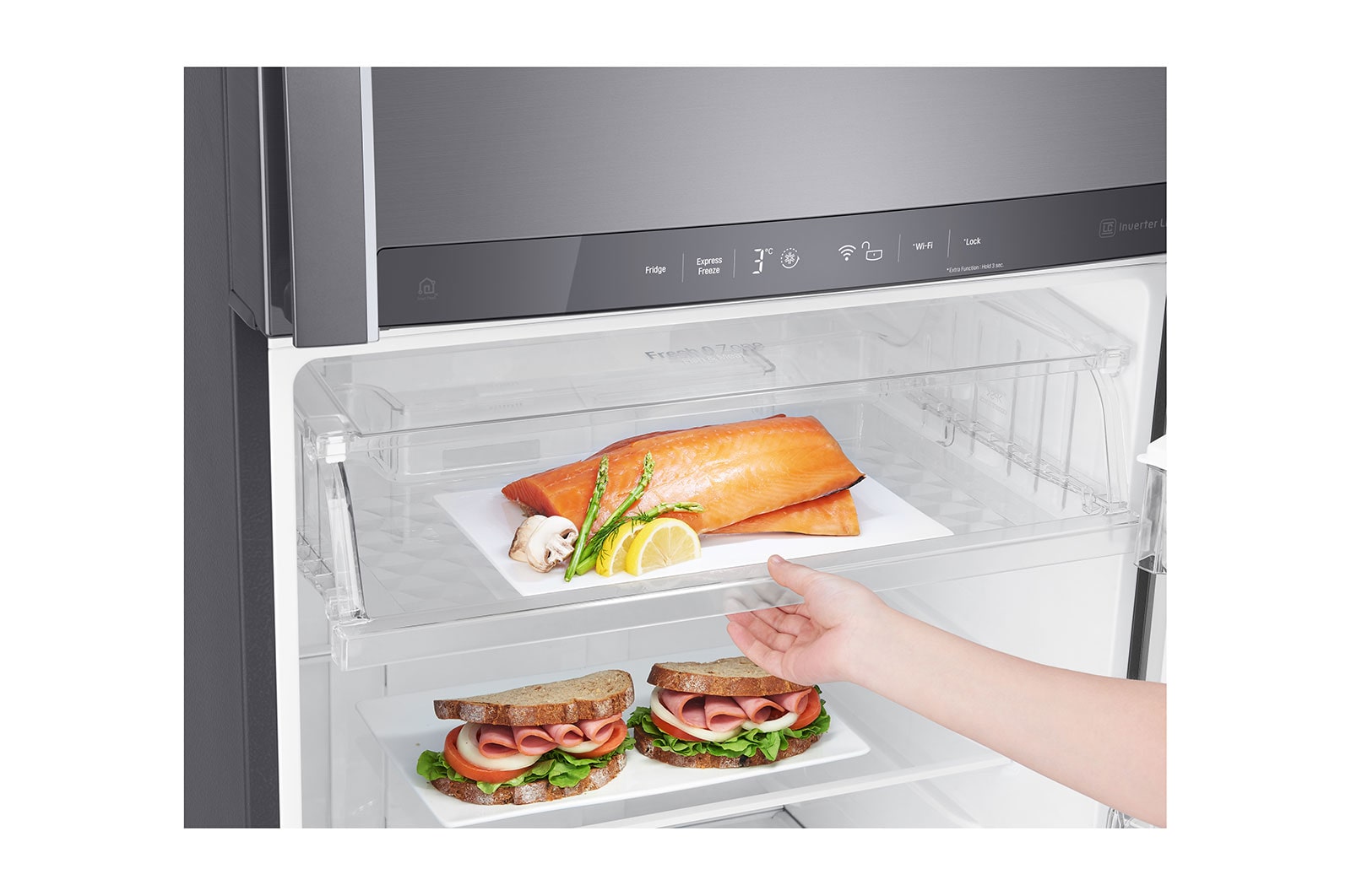 LG ضاغط خطي 410 لترات، 14 قدمًا مكعبًا، رقمية، فلتر تنقية Hygiene Fresh،<br>خاصية Door Cooling, GN-H562HLHU