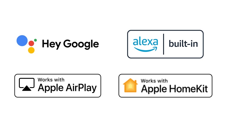 تفاصيل توضح شعارات Hey Google وalexa وApple Airplay و Apple HomeKit التي يتوافق معها ThinQ AI.