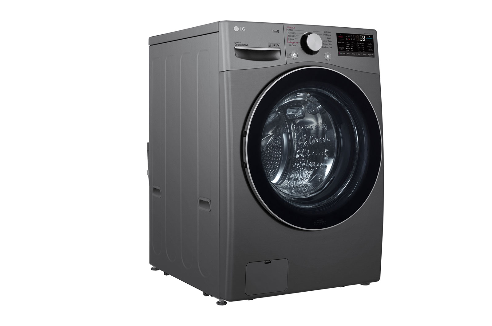 LG غسالة 15 كيلو و 8 كيلو مجفف , 6 حركات , بخار , موتور الدفع المباشر المميز بالذكاء الاصطناعي TruboWash , TurboDry, F0L9DGP2S