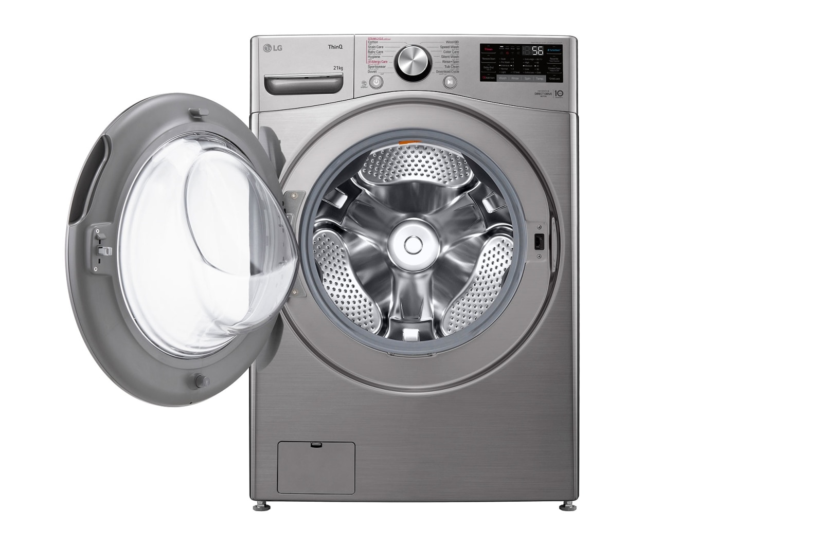 LG غسالة 21 كيلو , 6 حركات , بخار موتور الدفع المباشر الموفر للطاقة  TurboDry , TurboWash, F0P2CYV2T