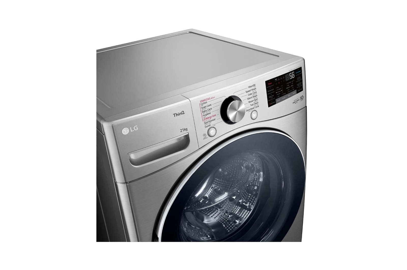 LG غسالة 21 كيلو , 6 حركات , بخار موتور الدفع المباشر الموفر للطاقة  TurboDry , TurboWash, F0P2CYV2T