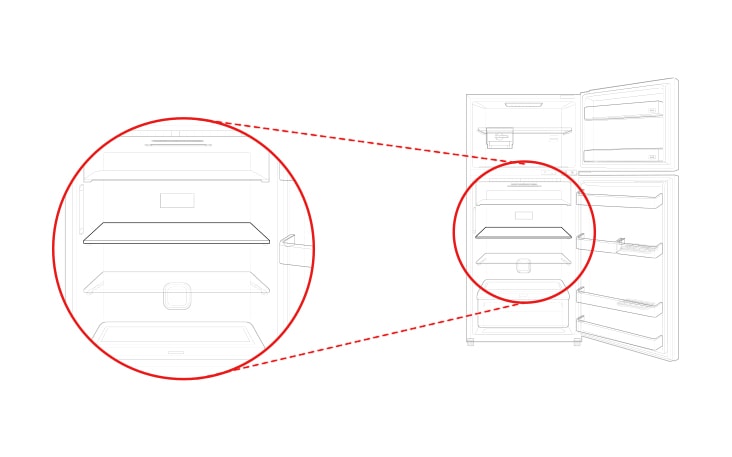 This is the shelf in the middle of the refrigerator compartment