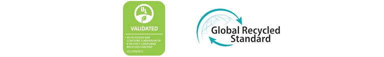 From left UL VALIDATED (logo), Global Recycled Standard (logo) are shown.