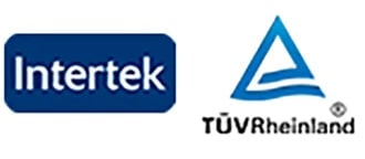  Images with '5-step filtration' and 'Up to 99%' and the logo of Intertek and TUV Rheinland.