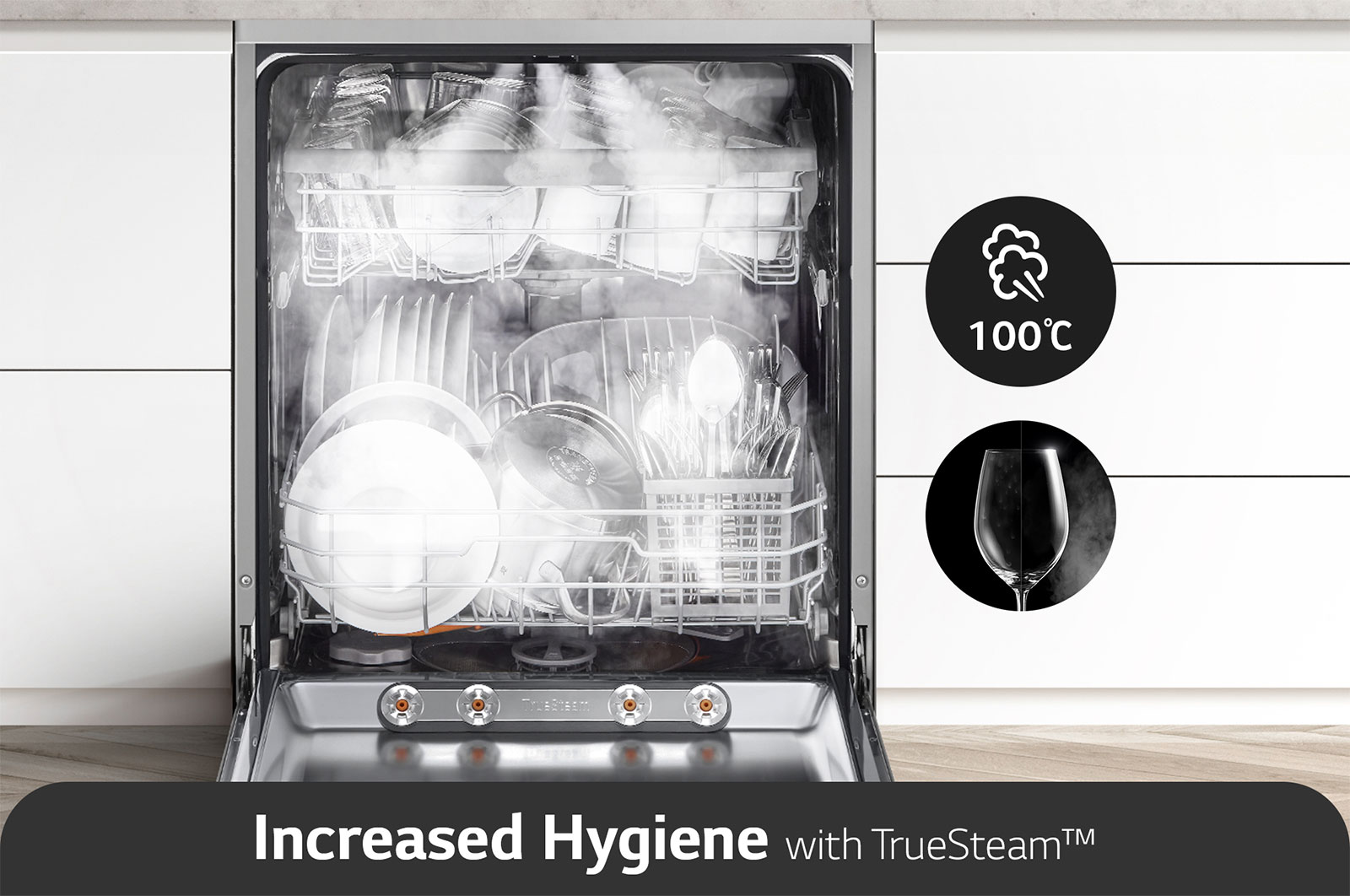 LG Dishwasher QuadWash™ Steam | Silver | 14 Place Settings, DFC532FPE