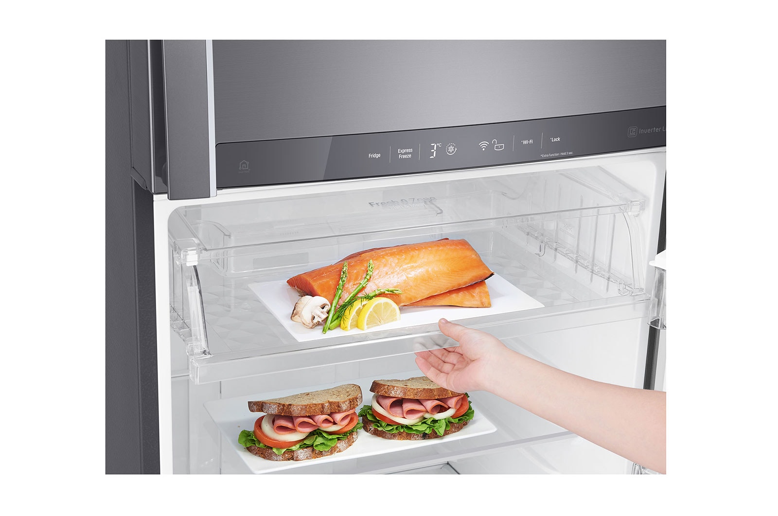 LG 445L LG Top Freezer Linear Cooling™, Silver, GC-A602HLHU