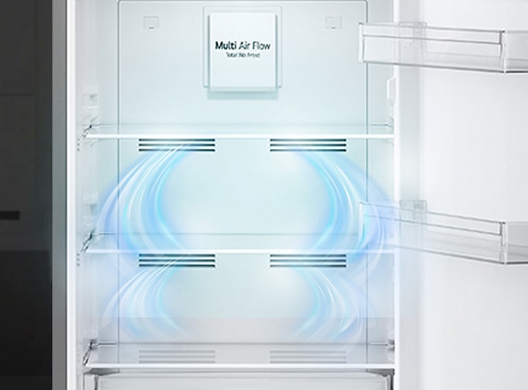 The inside of the refrigerator expressing the chill