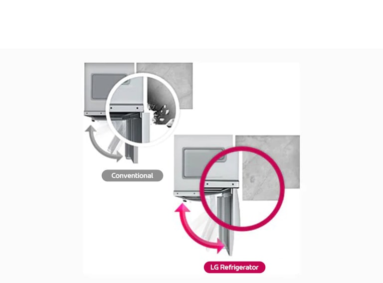 Top view image of refrigerator door open