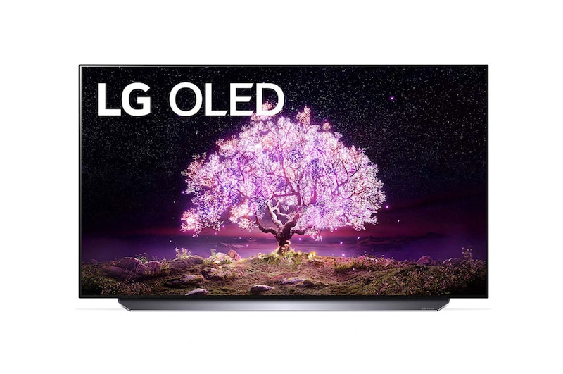 LG OLED TV 48 Inch C1 Series, Cinema Screen Design 4K Cinema HDR WebOS Smart AI ThinQ Pixel Dimming, OLED48C1PVB