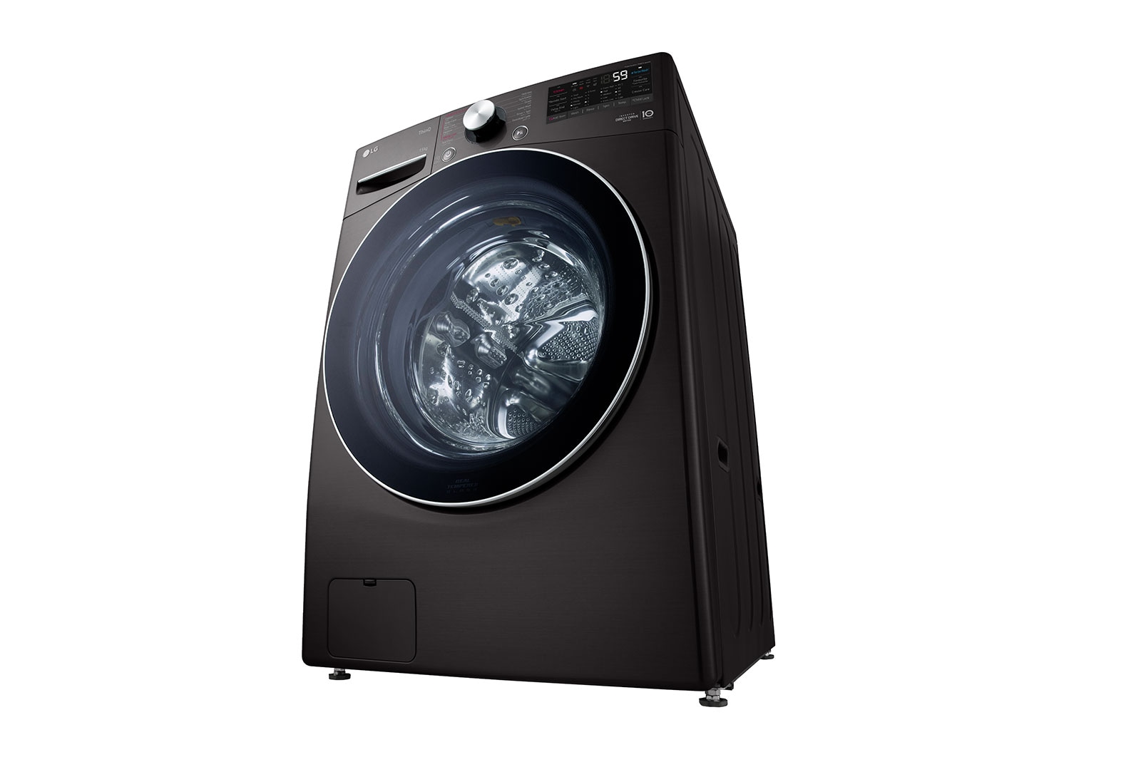 LG 15 kg Front load washing machine with AI DD™, Black steel ,Bigger capacity in same size,SmartThinQ™ (Wi-Fi), Tempered Glass Door., F0L9DYP2E