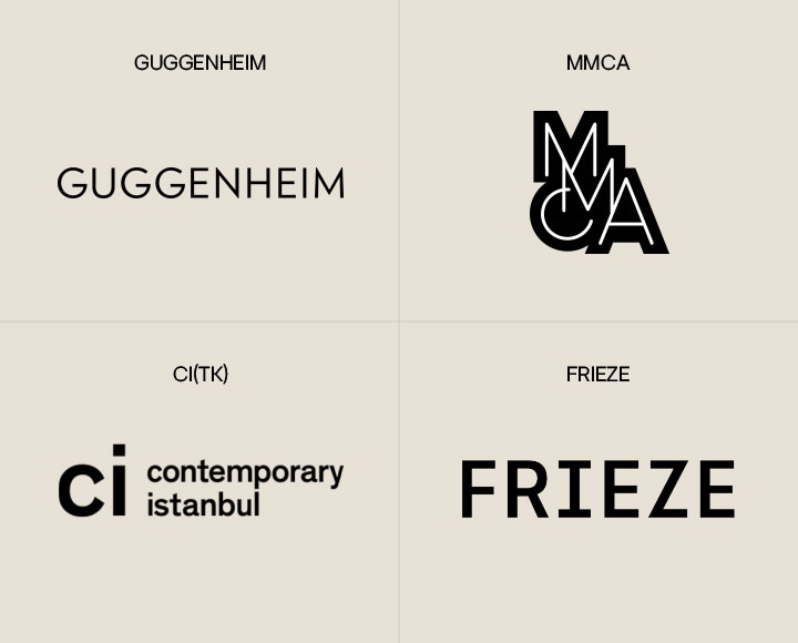 Logotipo de Guggenheim, MMCA, Contemporary Istanbul y Frieze.