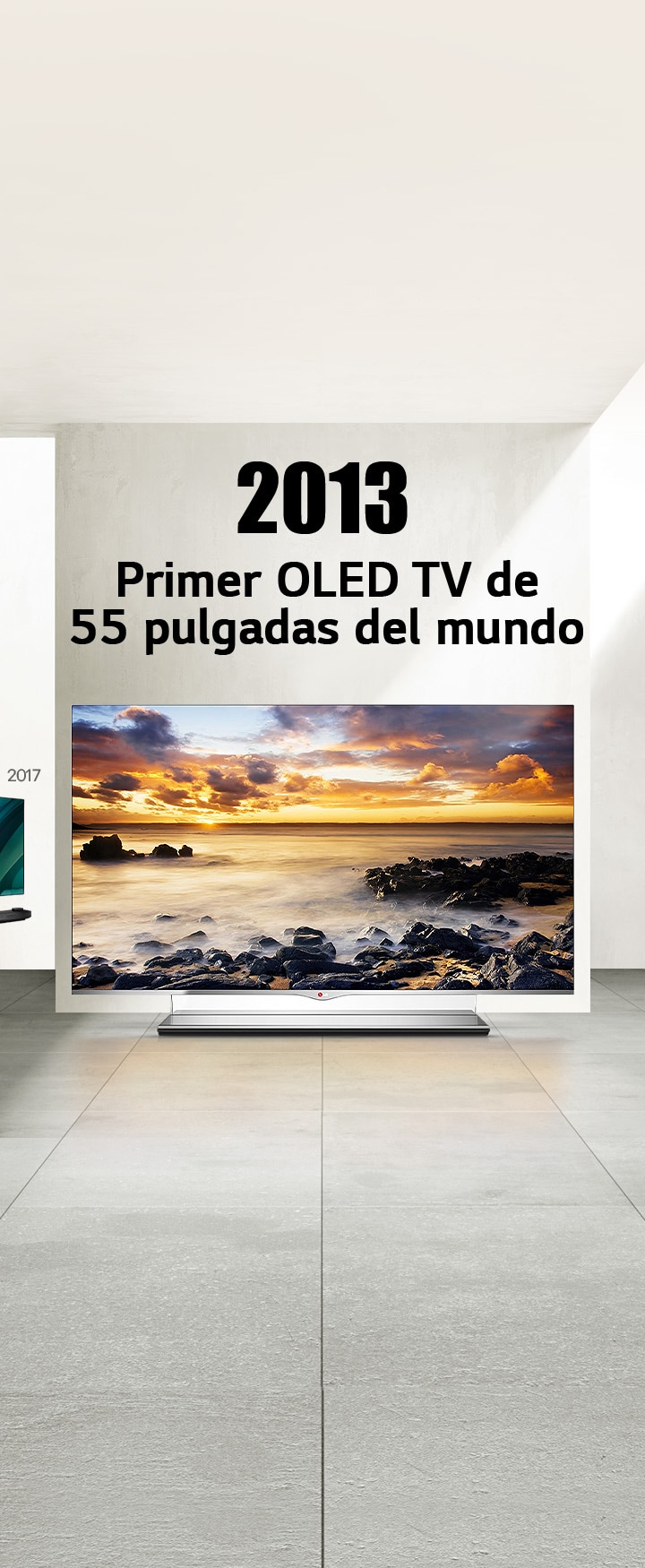 LG TV. El título dice: 2013 Primer OLED TV de 55 pulgadas del mundo.