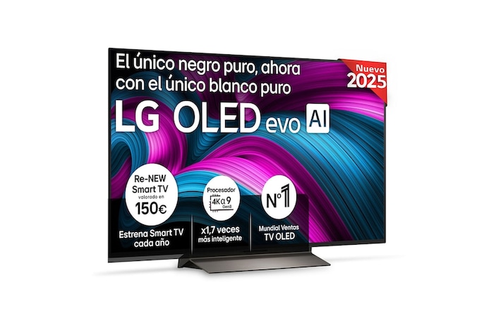 Vista frontal del Smart TV LG OLED evo AI C5 48 pulgadas 4K 2025 OLED48C5ELB