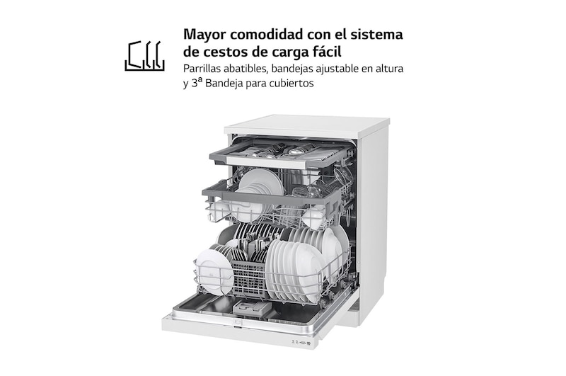 LG Outlet Lavavajillas LG QuadWashTM, Blanco , D, DF243FW.OUTLET