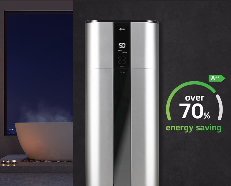 LG's new inverter heat pump water heater is more than 70% of energy savings.