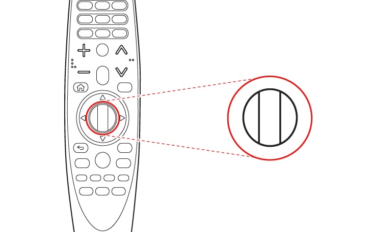 Para usar el mando a distancia Magic Remote, en primer lugar emparéjalo con tu televisor Primero ponle las pilas al Magic Remote y enciende el televisor En segundo lugar, apunta al televisor con el mando a distancia Magic Remote y pulsa el botón de rueda OK del mando a distancia Si el televisor no puede registrar el mando a distancia Magic Remote, prueba de nuevo apagando y encendiendo de nuevo el televisor