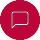 Imagen de un icono de mensaje blanco sobre un fondo magenta