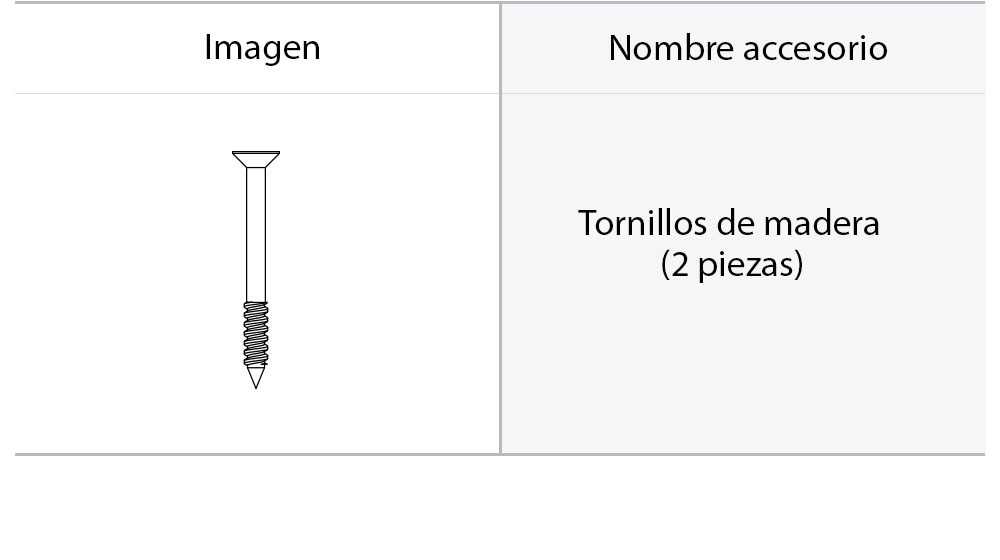 Tornillos para instalación