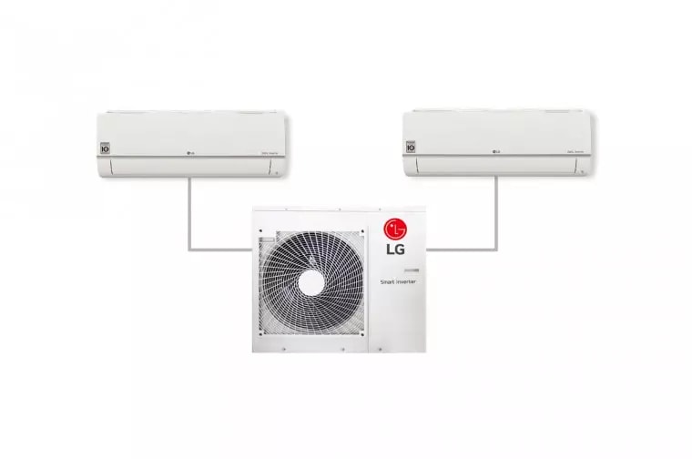 LG Conjunto 2x1 Inverter R32 1x 2200frig 1x 3000frig Color Blanco WIFI, 2X1MULTI912.SET